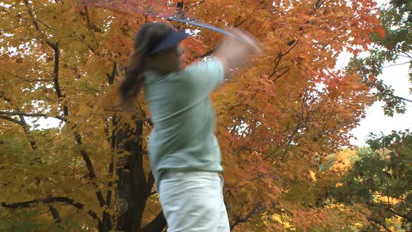 Female Golfer On An Autumn Day (1 Of 3)