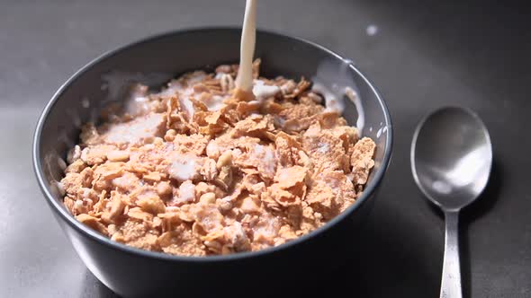 Pouring Cereal Flakes And Milk (4 Of 8)