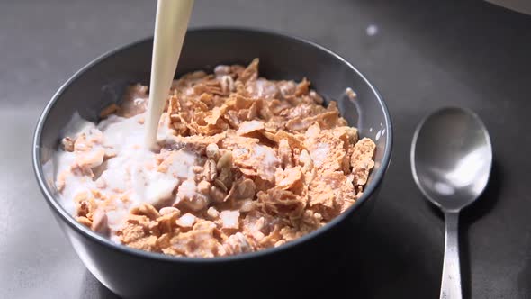 Pouring Cereal Flakes And Milk (5 Of 8)