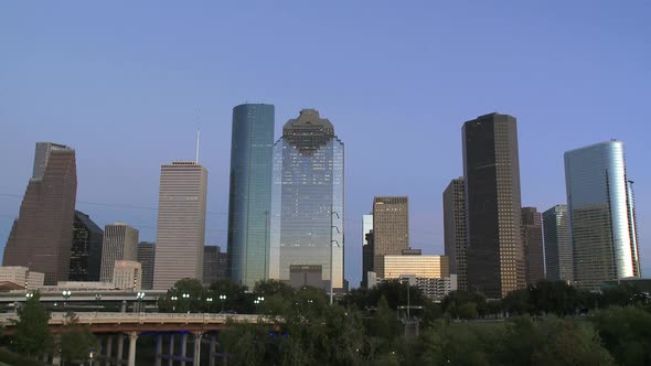 Early Evening In The City Of Houston - Medium Shot