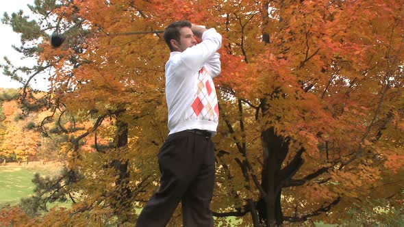 Male Golfer On An Autumn Day (2 Of 3)