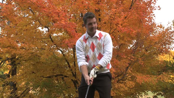 Male Golfer On An Autumn Day (3 Of 3)