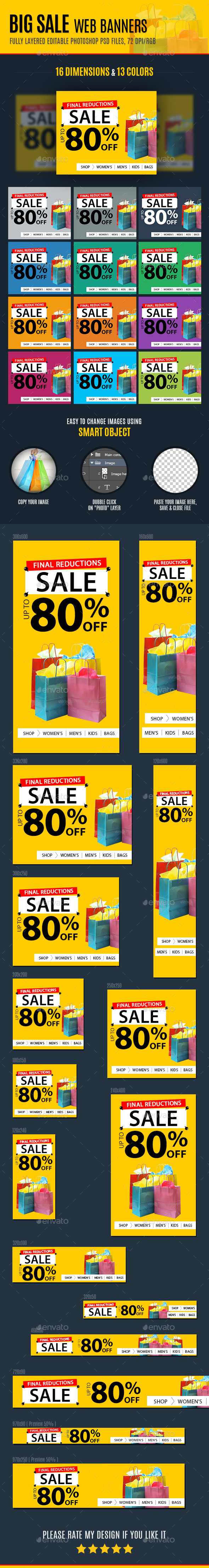 Big Sale Web Banners - Banners & Ads Web Elements