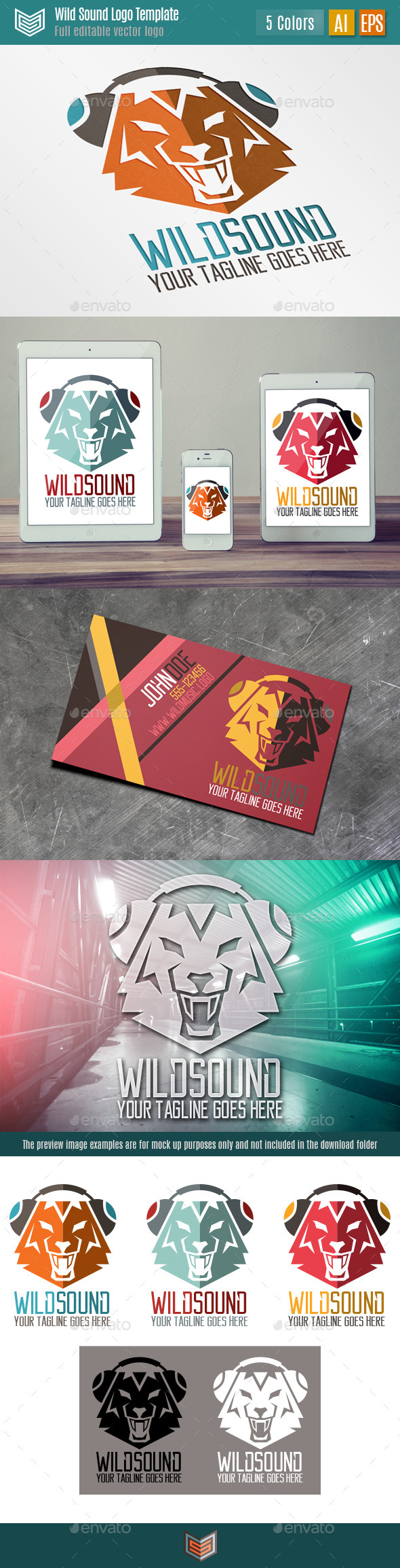 Wild Sound Logo - Animals Logo Templates