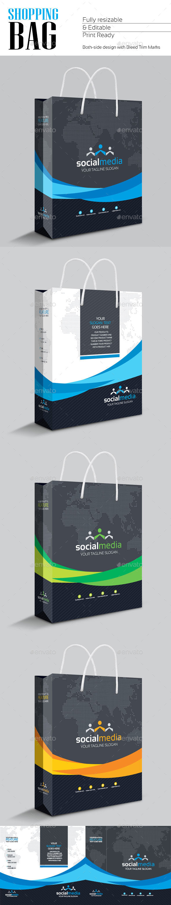 Social Media Shopping Bag, Print Templates | GraphicRiver, image size:590x3124