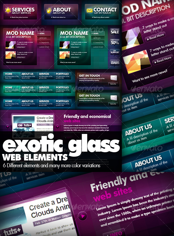 Exotic Glass Web Elements - Web Elements