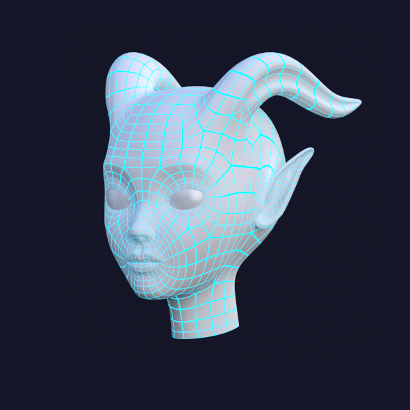 Female Demon Head - 3Docean 10913546