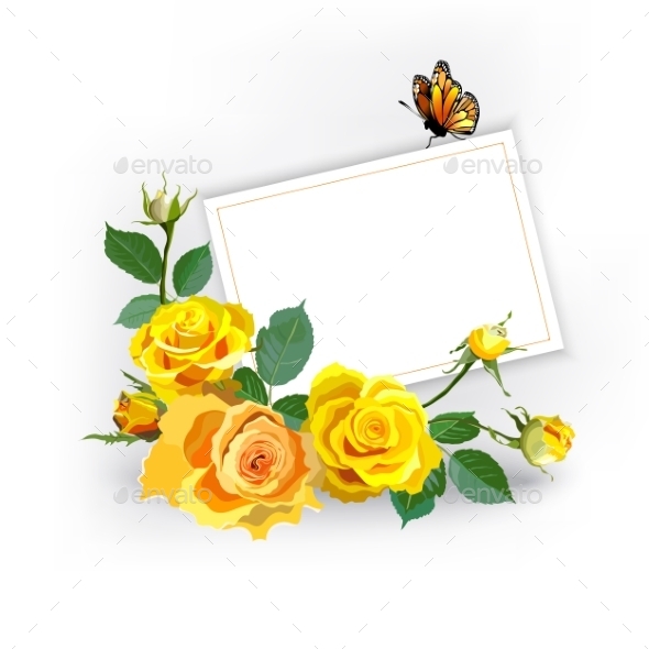 floral background with yellow roses by sam2211 graphicriver