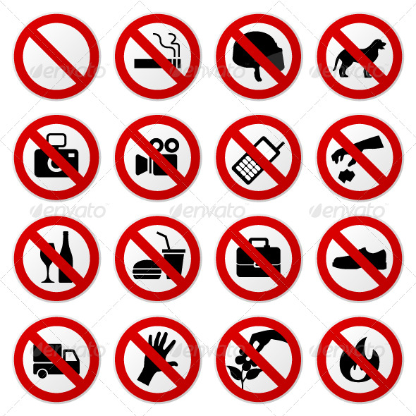 Prohibited No Stop Sign - Web Elements