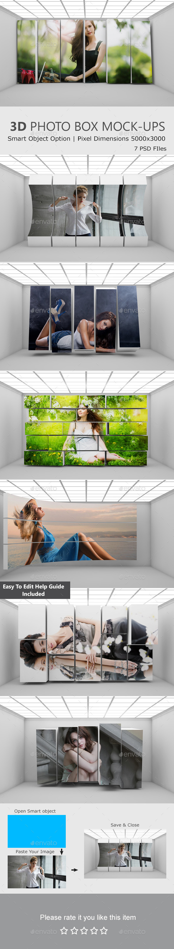 3D Photo Box Mockups