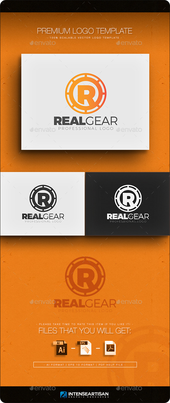 Real Gear Logo Template - Letters Logo Templates