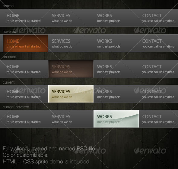 Dark Grey Navigation - Web Elements