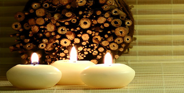 Candles and Scanted Wood Pieces
