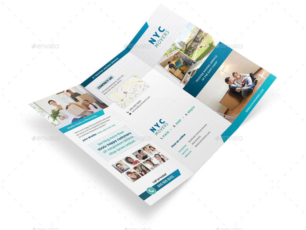 Moving Service Trifold Brochure, Print Templates | GraphicRiver