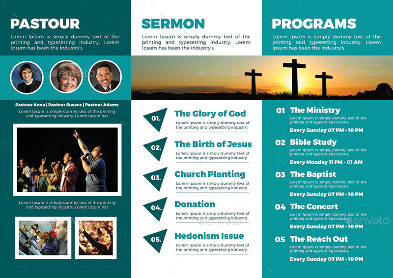 Tri Fold Church Bulletin Template