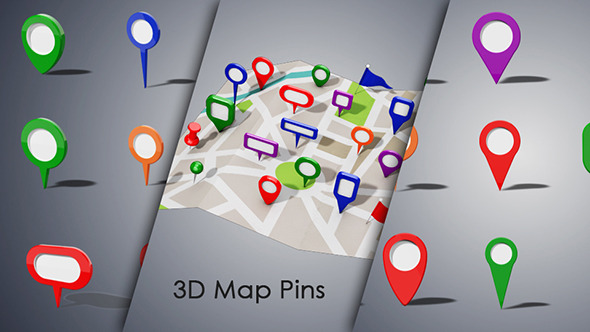 3D Map Pins