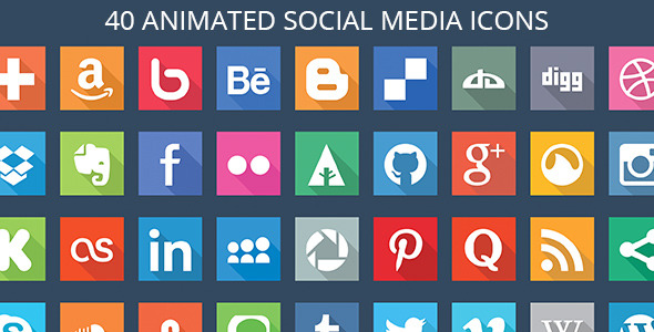 40 Animated SVG Social Media Icons for WordPress by dxc | CodeCanyon