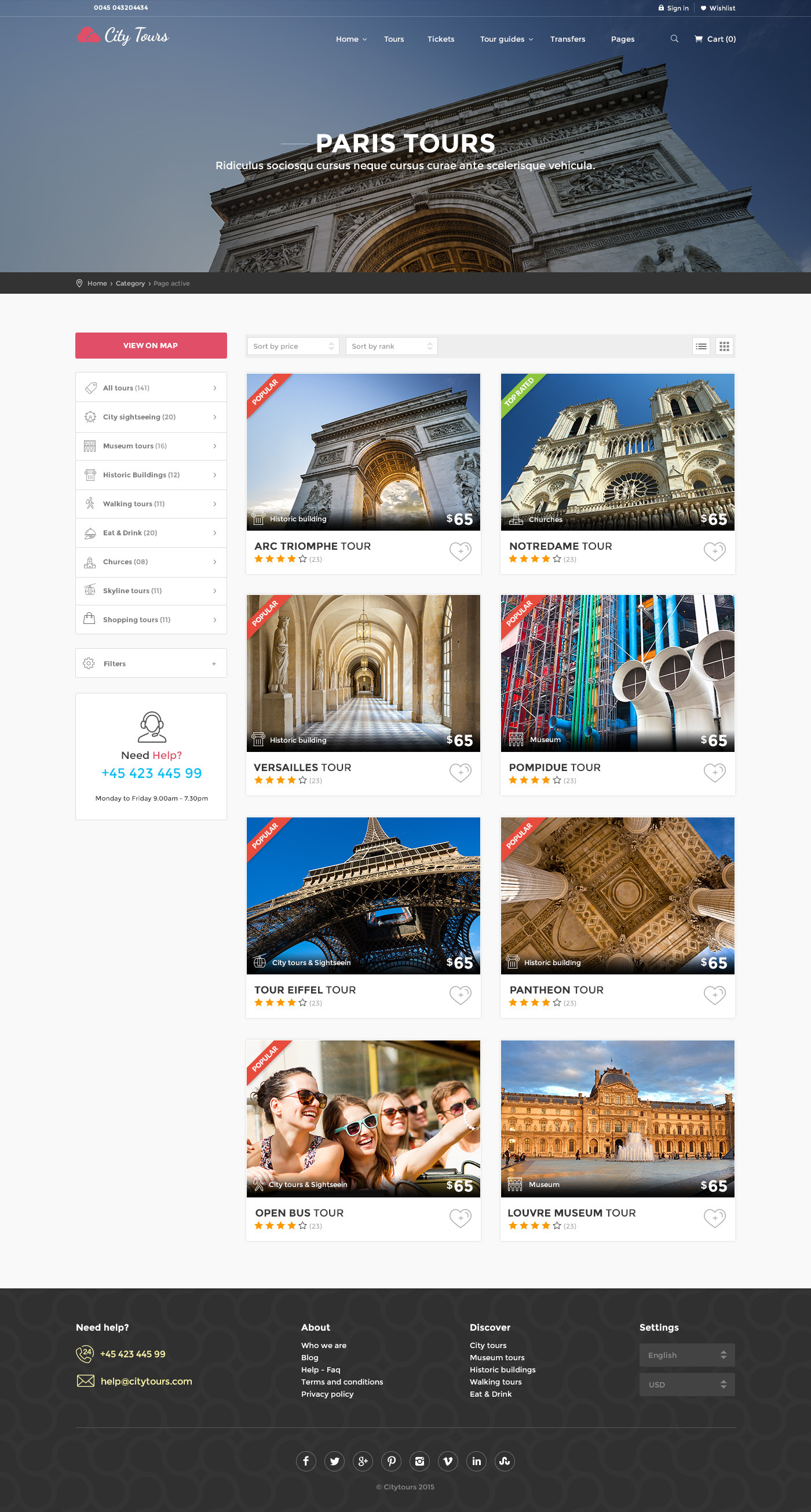 CityTours PSD - Travel and Hotels