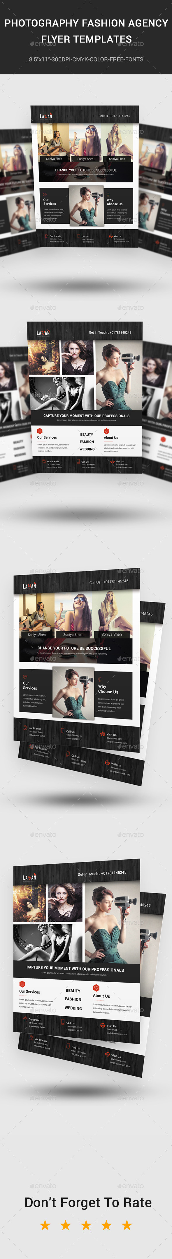 Photography Fashion Agency Flyer Templates - Flyers Print Templates