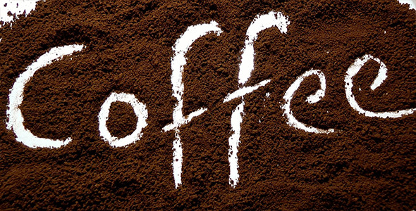 Coffee Text in Coffee Granules 2