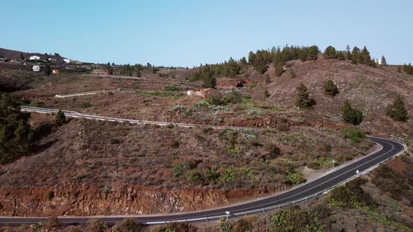 Drone view: road of Arona in Tenerife alt