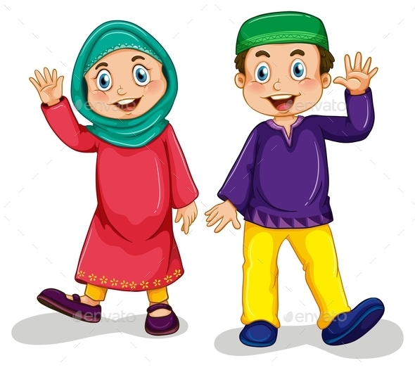 Muslim Boy And Girl By Interactimages Graphicriver