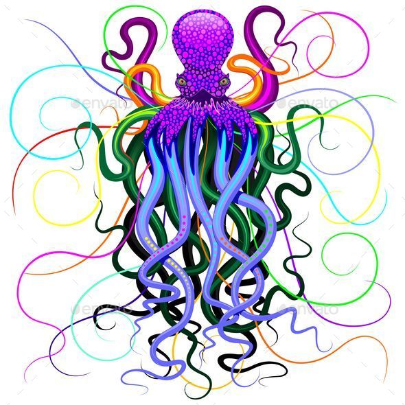 Octopus Psychedelic - Animals Characters