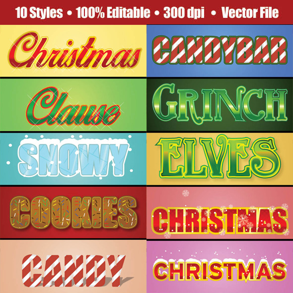 3D Christmast Glamour Text/Graphic Style - Styles Illustrator