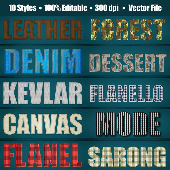 Detailed Realistic Fabric Texture Style (Cammo include) - Styles Illustrator