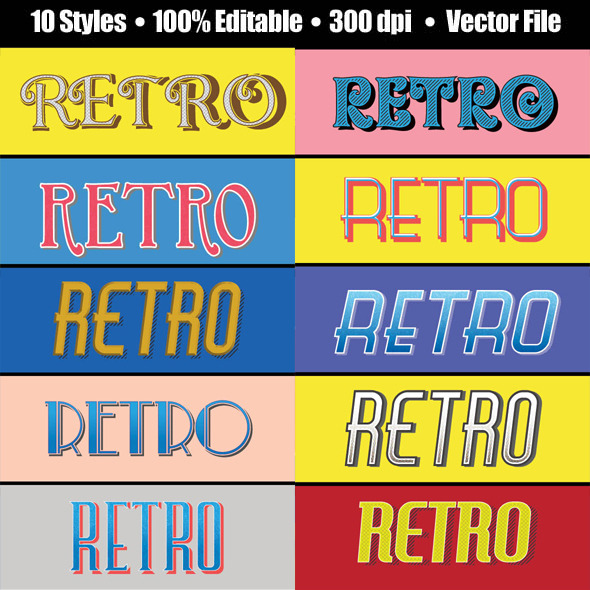 Vintage/Retro Text Effect for Illustrator - Styles Illustrator
