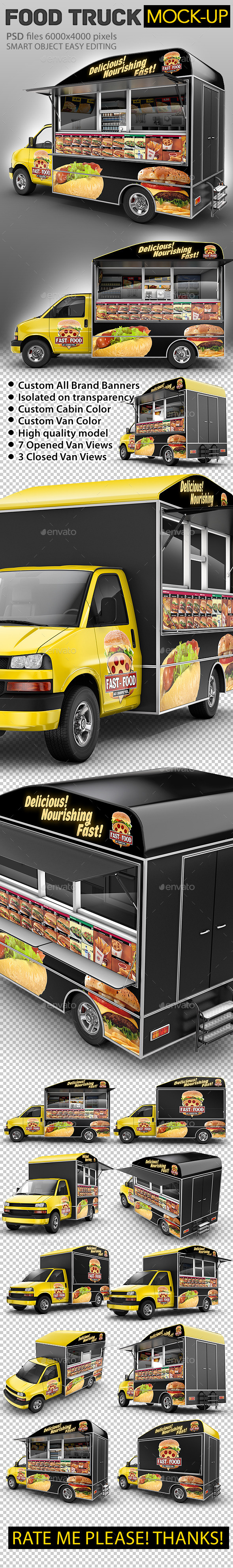 Download Food Truck Mock-Up. Van eatery mockup. by Bennet1890 | GraphicRiver