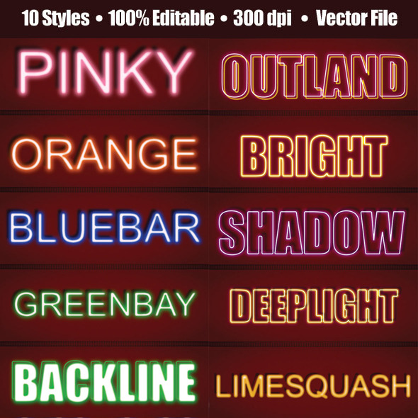 3D Realistic Neon Light Graphic Style - Styles Illustrator