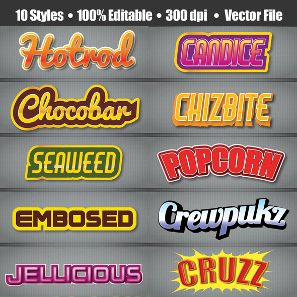 Snack Pack Text Style - Styles Illustrator