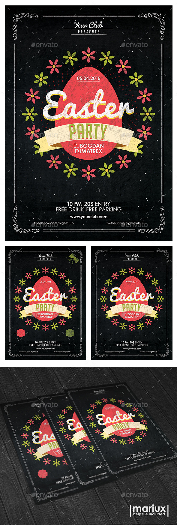 Easter Party Flyer Poster - Clubs & Parties Events