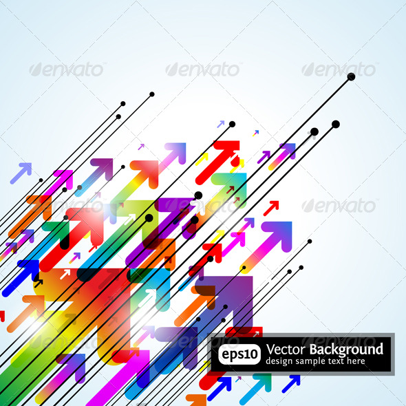 Abstract colored gradient background with arrows - Backgrounds Business