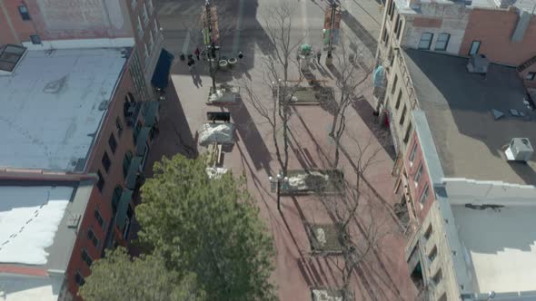 Aerial Drone Shot Tilting Up to Reveal Mountainscape Over Boulder Colorado alt