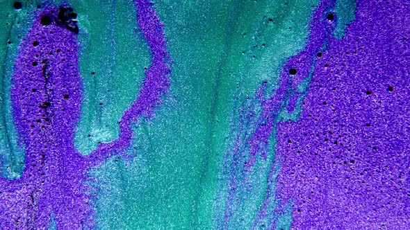 Abstract Paint Mixing Neon Blue Green and Violet Purple Colors Ink alt