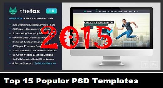 Top 15 Popular PSD Templates