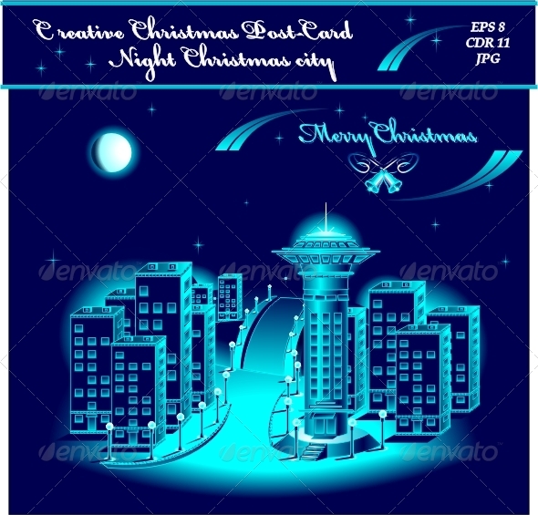 Creative Christmas Night city