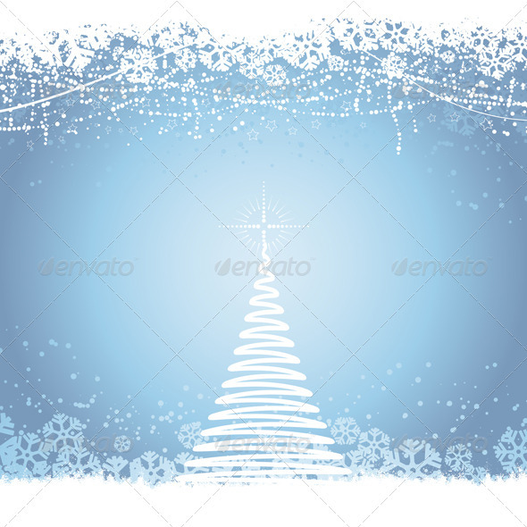 Christmas Tree Background - Characters Vectors