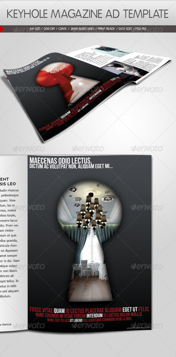 Keyhole Magazine Ad Template - Magazines Print Templates