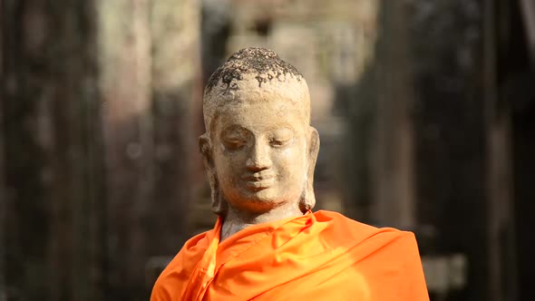 Robed Buddha In Ancient Temple  - Angkor Wat Temple Cambodia 3 alt
