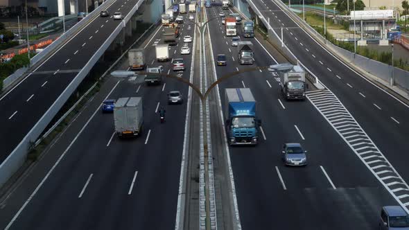 Busy Truck Traffic On Japanese Highway - Tokyo Japan 9 alt