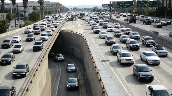 Traffic Jam In Downtown Los Angeles 2, Stock Footage | VideoHive