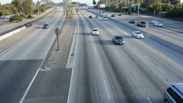 Traffic On Busy Freeway In Los Angeles 1