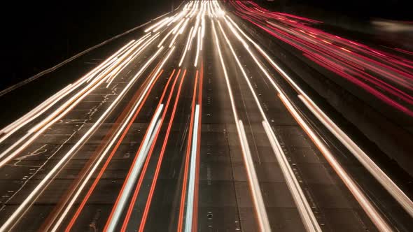 Traffic On The Busy Freeway At Night - 3