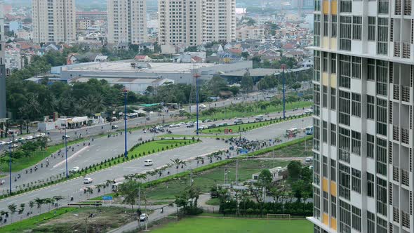 Traffic On The Hanoi Highway Daytime - Ho Chi Minh  Vietnam 3