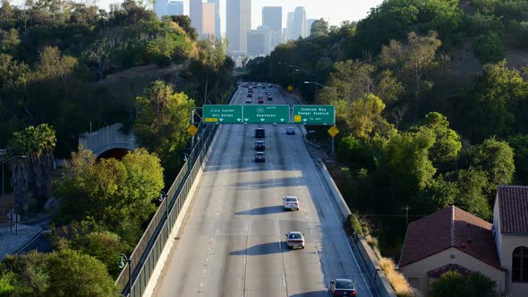 Downtown Los Angeles With Traffic 6