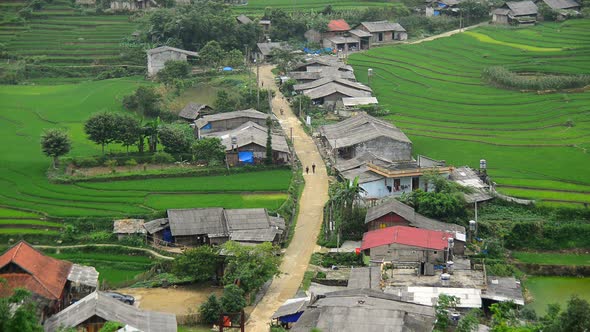 Scenic Hmong Rice Village In The Northern Mountains - Sapa Vietnam 1