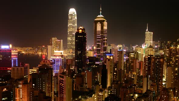 Hong Kong Skyline And Victoria Harbour At Night - Hong Kong China 1